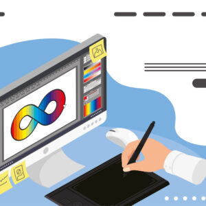 graphic designer hand in desktop graphic designer hand in desktop scene